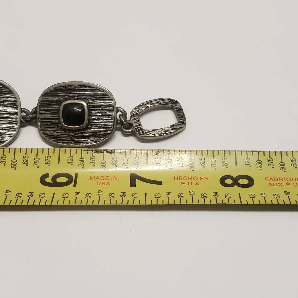 Lia Sophia Silver & Black Stone Bracelet